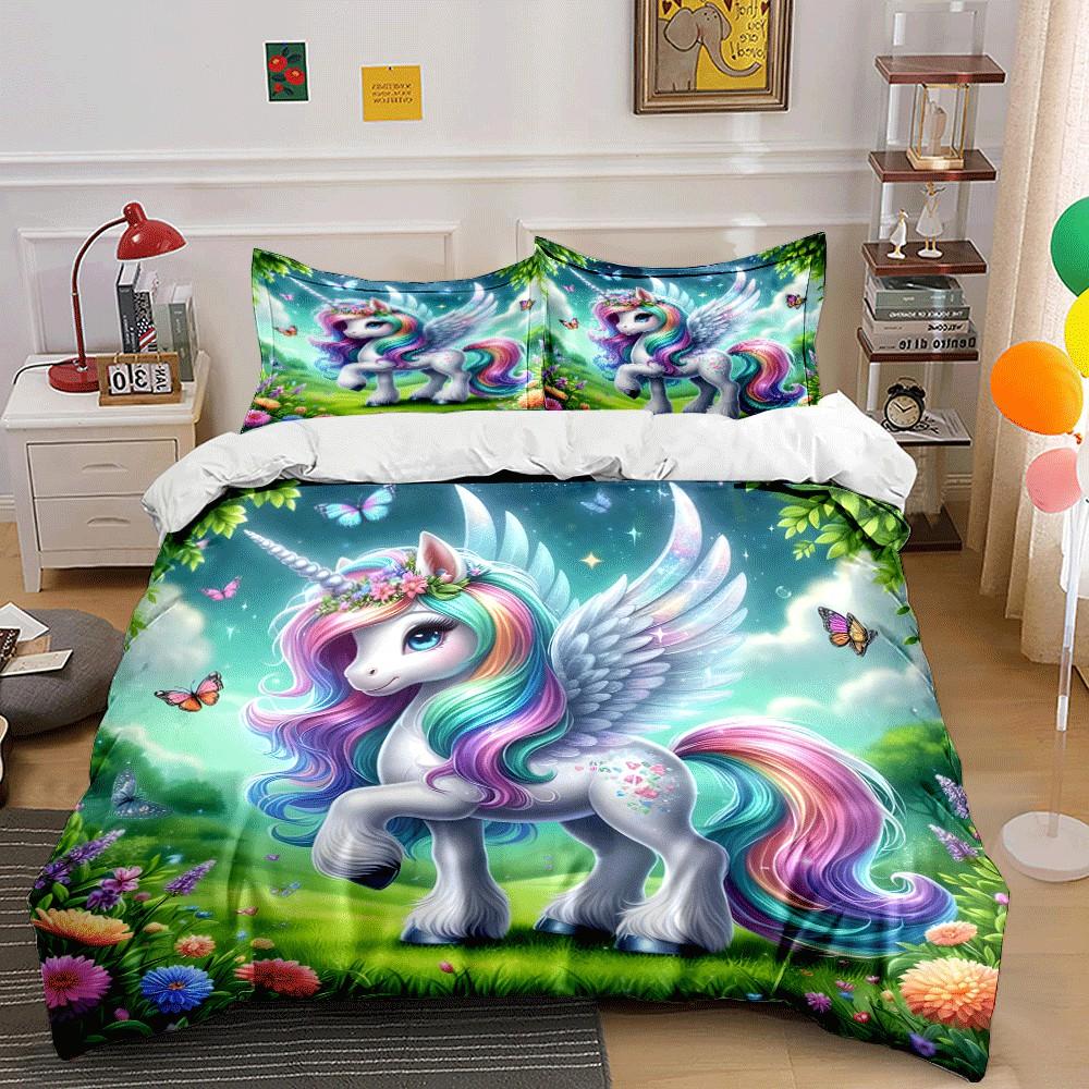 Magic Unicorn Fantasy Gift Set Exquisite Three-Piece Bedding Set Gift For Kids And Adults