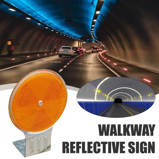 Reflective Driveway Marker Double-Sided Warning Sign Highly Visible Metal Lane Reflector for Emergency Construction