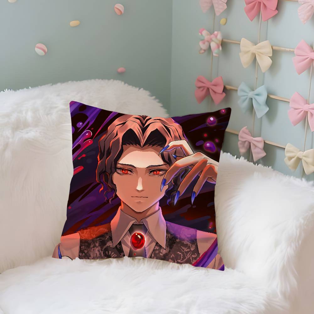 Kibutsuji Muzan Pillow Case Cushion Cover Soft Cute Throw Pillow Case For Car Sofa Pillowcase Polyester With Zipper