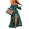 Women'S Summer New Fashionable And Sexy Chest Wrapping Split Printing Mopping Floor Pendulum Dress Printed Dress