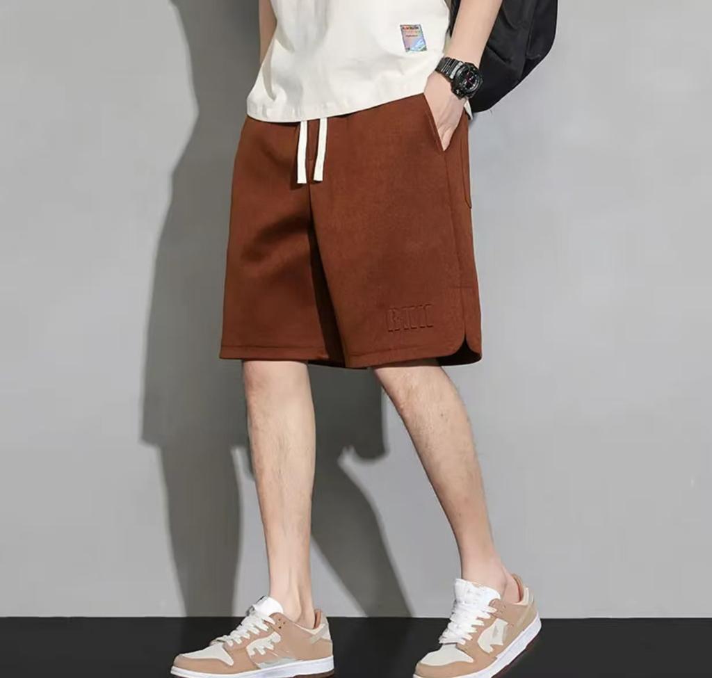 Pantaloni scurți de vară pentru bărbați, din molton, până la genunchi, drepți, largi, pantaloni scurți streetwear cu șnur, culoare uni, casual, mărime mare 8XL
