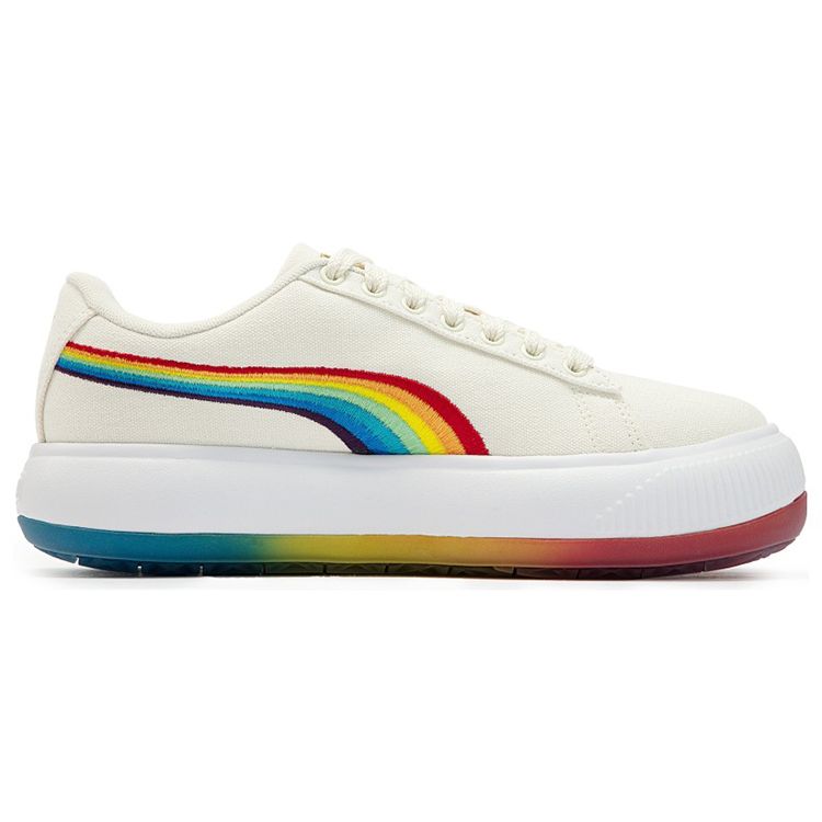 Puma Suede Mayu Prism Classic Low-Top Sneakers Women Sneakers Off-White Rainbow 387240-03