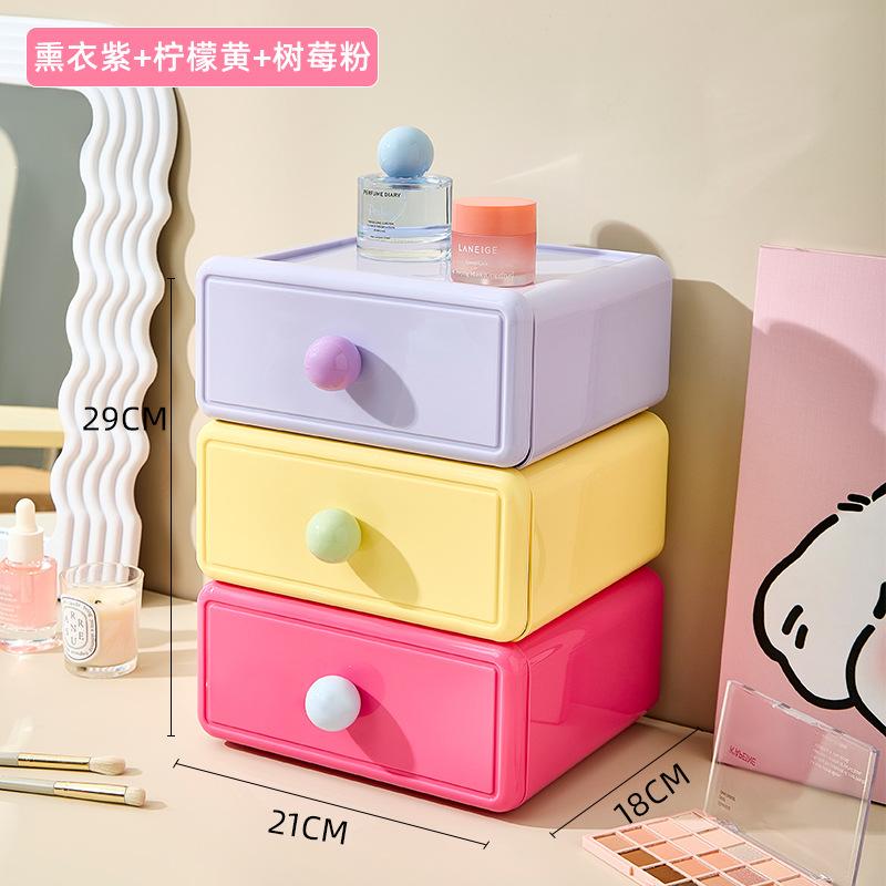 Desktop Drawer Organizer Multi-Color Storage Box, Large Capacity Stationery Holder for Office Home School
