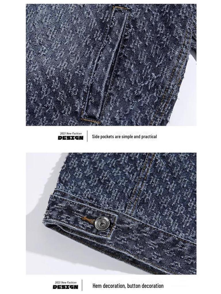 Men's High-End Spring Workwear Denim Jacket - Stylish, Loose Fit Luxury 2023