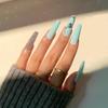 Wearing Nail Full Diamond Series Nail Art Tiffany Blue Nail Patch Nails for Wearing Nail