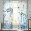 Marine Koraal in Zomer Tule Raamgordijnen voor Slaapkamer Luxe Huisdecoratie Draperieën in Woonkamer Chiffon Panelen