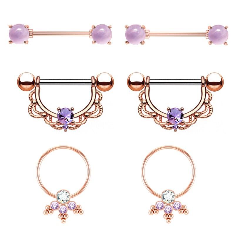 Surgical Steel Heart Nipple Piercing Rings Sets 14G Crystal Tongue Ring Nipple Barbell Lot Sexy Piercing Nipple Body Jewelry