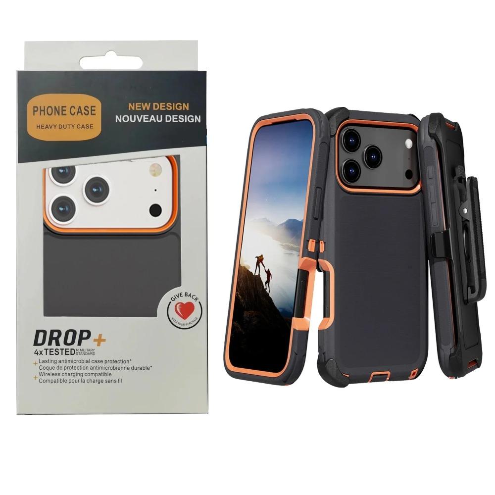 3IN1 OTT Defender Military Grade Anti-Drop Phone Case For IPhone17 Air 16 15 14 Plus 13 12 Pro Max With Clip Armor Protect Cover