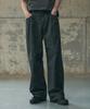 Ledeoli Incision Leopard Wide Cotton Pants [Charcoal]