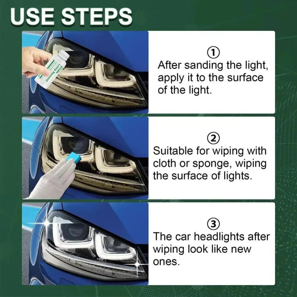 50ml Headlight Repair Fluid for Car Refurbishment Anti-Oxidation Coating Car Lamp Polishing Agent Scratch Restoration Dirt Clean