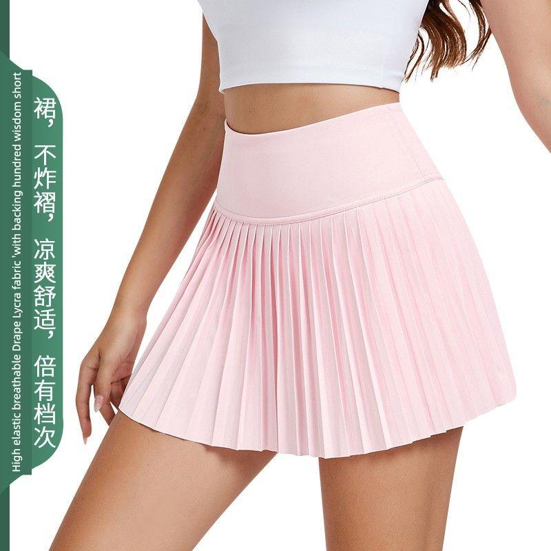 Foreign Trade Fitness Yoga Pleated Skirt Training Running Sports Short Dress Anti-exposure Badminton Golf Short Tennis
