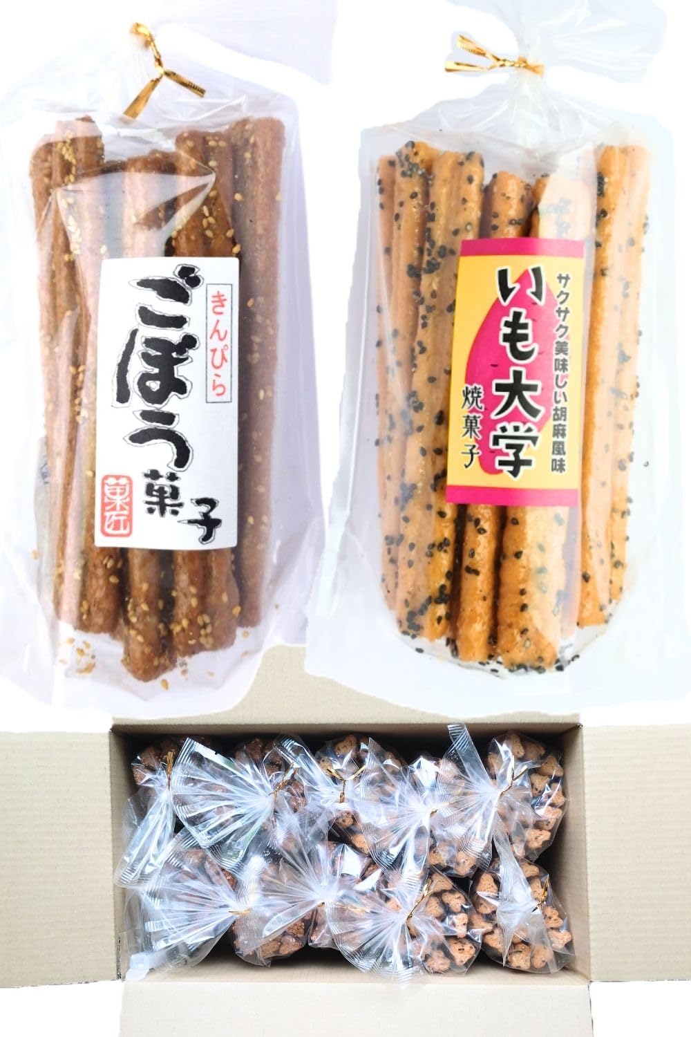 

Закуски Кинпира Гобо от Имо Дайгаку пакеты надежная картонная упаковка с Отличная закуска для наслаждения с Также Жареный рис и Гобо Тайко (корень лопуха) (ИМО