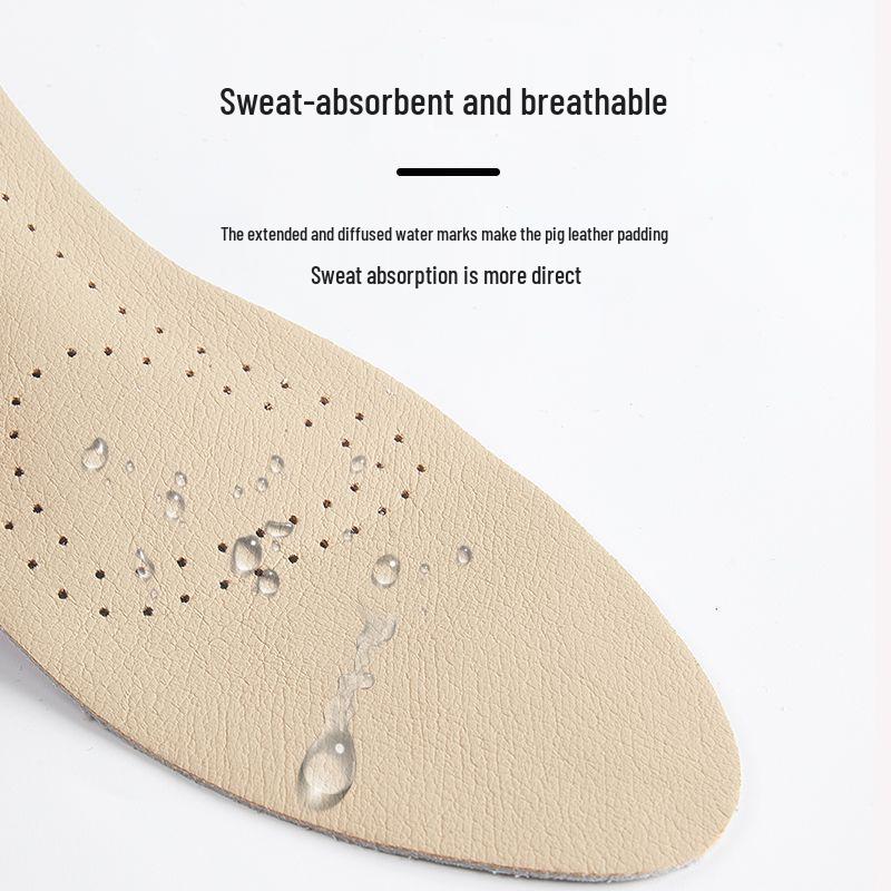 Women's Ultra-Thin Self-Adhesive Pointed Heel Insoles - Soft, Sweat-Absorbent, Breathable, Deodorant, Real Cowhide.