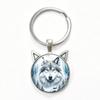 Lone Wolf Cat Ear Time Gem Keychain - Retro Style Unisex Alloy Keyring