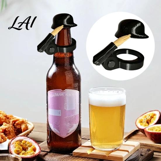 Funny Beer Bottle Caps 2Pcs Soldier Helmet Caps Plastic Toppers for Standard Crack Resistant Bottles Reusable Salute Cap Party BBQ Beverage