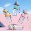 Spray Sports Water Bottle with Straw Direct Drinking Dual-Use Plastic Water Bottles for Outdoor Travel Office Walking