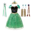 Anna Costume For Kids Girl Fancy Birthday Party Gown Princess Dress Carnival Party Children Clothing Full Printing Vestidos