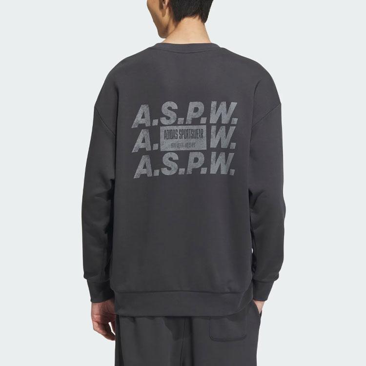Adidas Verbiage Crew Sweatshirt Men Sweatshirt Black IS7421