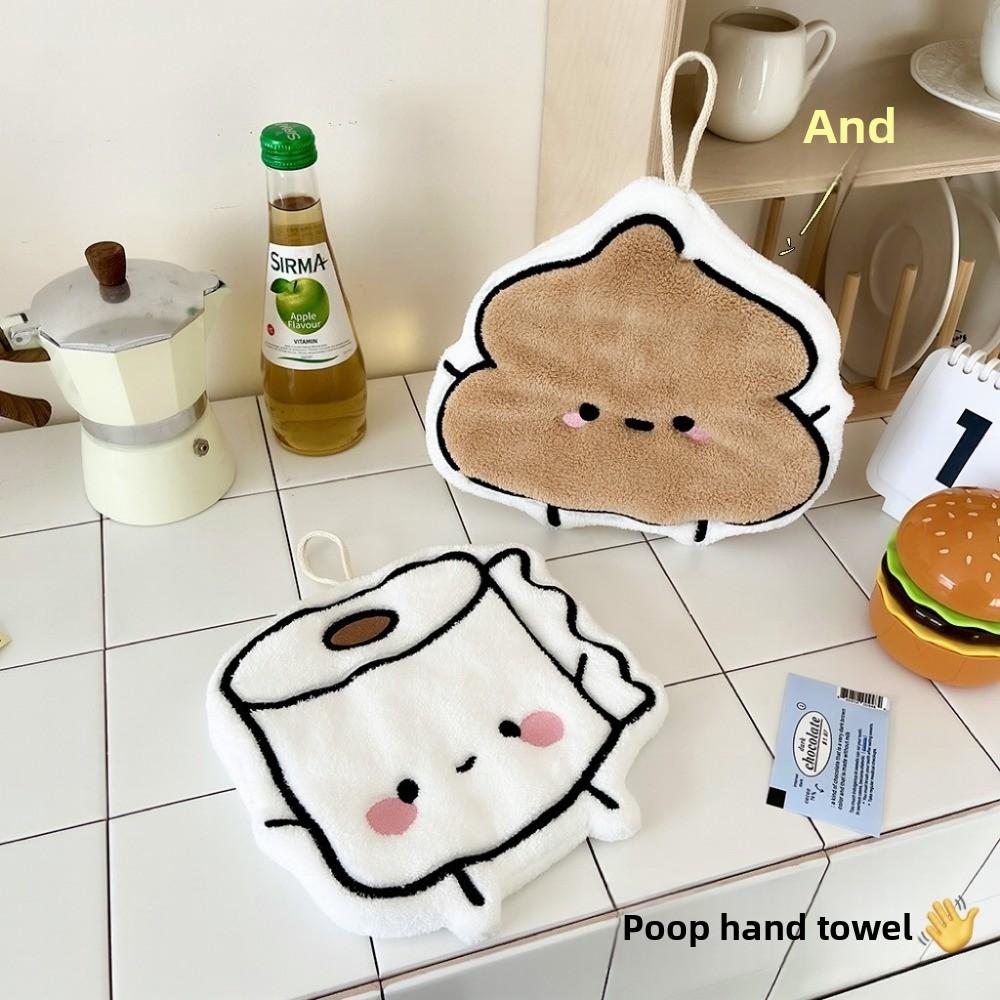 Funny Cartoon Hand Towel Hangable Thickened Hand Wipes Soft Absorbent Hand Cloth Kitchen