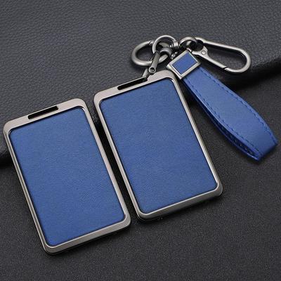Hoge Kwaliteit Metalen Lederen Shell Voor Tesla Model 3 Model Y Auto Startkaart Sleutelhanger Beschermhoes Fob Cover Auto Accessoires