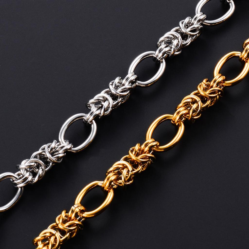 10mm Hiphop Tie a knot Link Chain Stainless Steel Necklace Bracelet High Quality Big Chain Necklace Punk Hiphop Jewelry