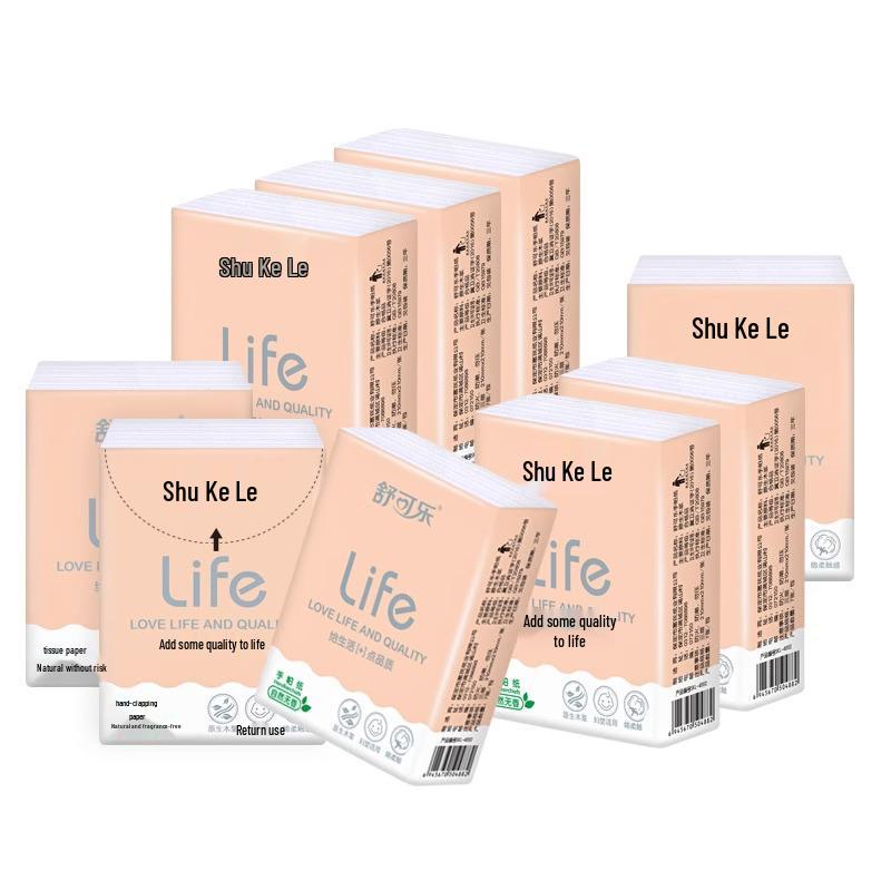 Large Portable Wood Pulp Tissue Pack - 30 Facial Tissue Packs