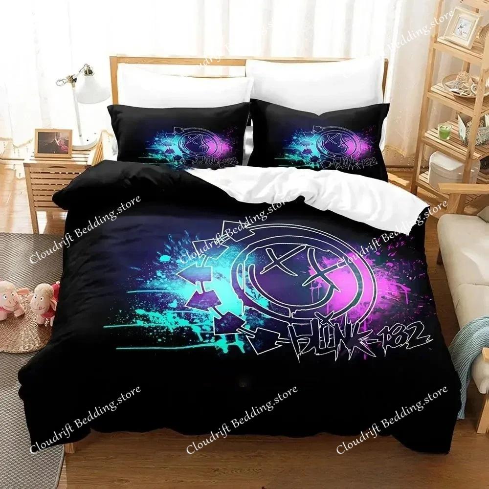 3D Tištěná Hudební Skupina B-Blink-182 Ložní Souprava Chlapci Dívky Twin Queen King Size Povlak na Peřinu Povlak na Polštář Postel chlapci Dospělí Domácí Textil