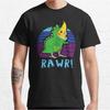 RAWR - Aesthetic Vaporwave Cockatiel Dinosaur T Shirt for Birds Lover 100% Cotton Short Sleeve