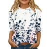 Children's 3/4 Sleeve Tops Knit  Casual  Print T Shirt Round Neck Pullover Blouse