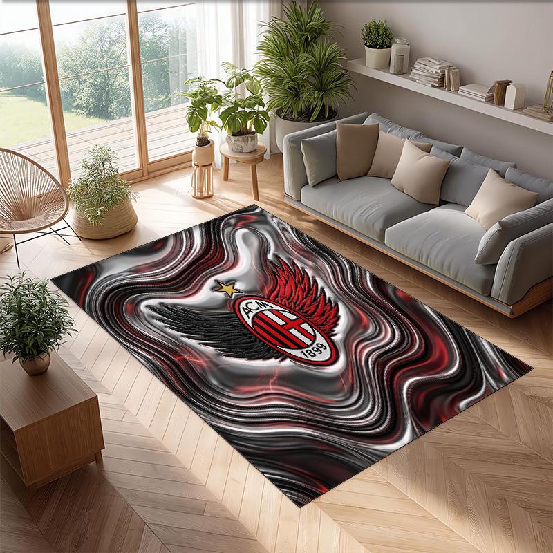 AC Milan Printed Flannel Area Rug Non Slip Soft Polyester Floor Carpet Indoor Decor Mat for Bedroom Living Room Sofa Game Room Home Decoration