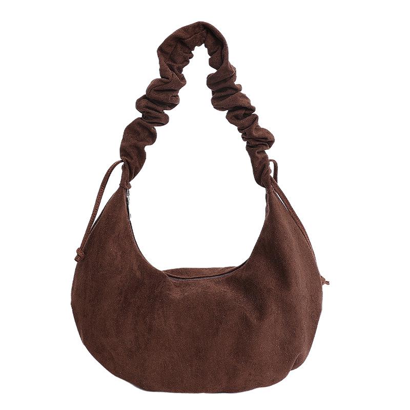 

2025 Single Shoulder Crossbody Bag: Niche Design, Solid Color, Casual Travel & Commute Bag 39x10x20cm кофейный