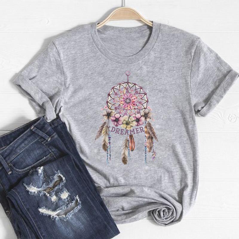 Trend Stil T Top Mode T Shirt Kleidung Blume Stilvolle Casual Kurzarm Frauen Drucken Dame Weibliche Grafik T-shirt