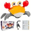 Electric Sensing Toy Crab Realistic Crawling Automatic Avoidance Adjustable Volume Speed ABS Material USB Charging Green Orange