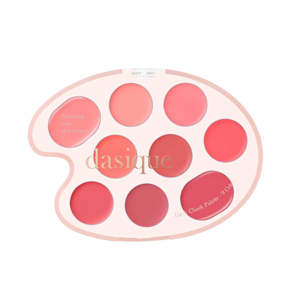 Official Daisyk Mood Painting Lip & Cheek Palette, 9-Color Palette/Lip Palette/Cheek Palette (#02 Coral Coloring, 6g)