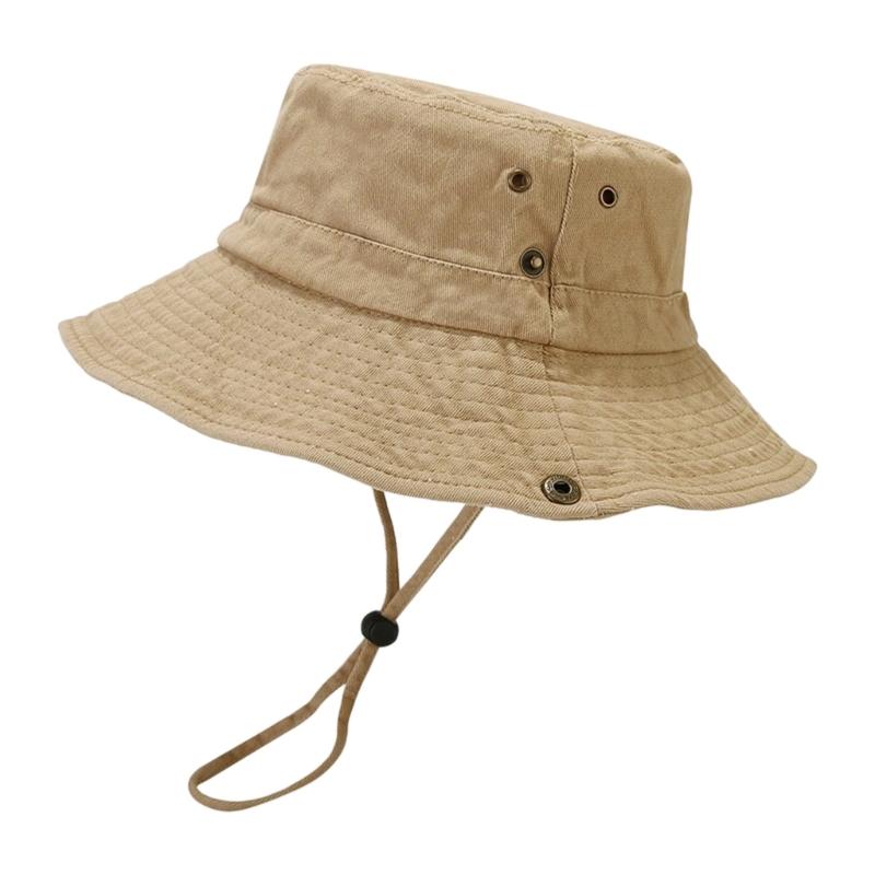 Breathable Cotton Bucket Hat For Outdoor Activity Foldable Sun Protective Unisex Design Fisherman Hat For Women Men