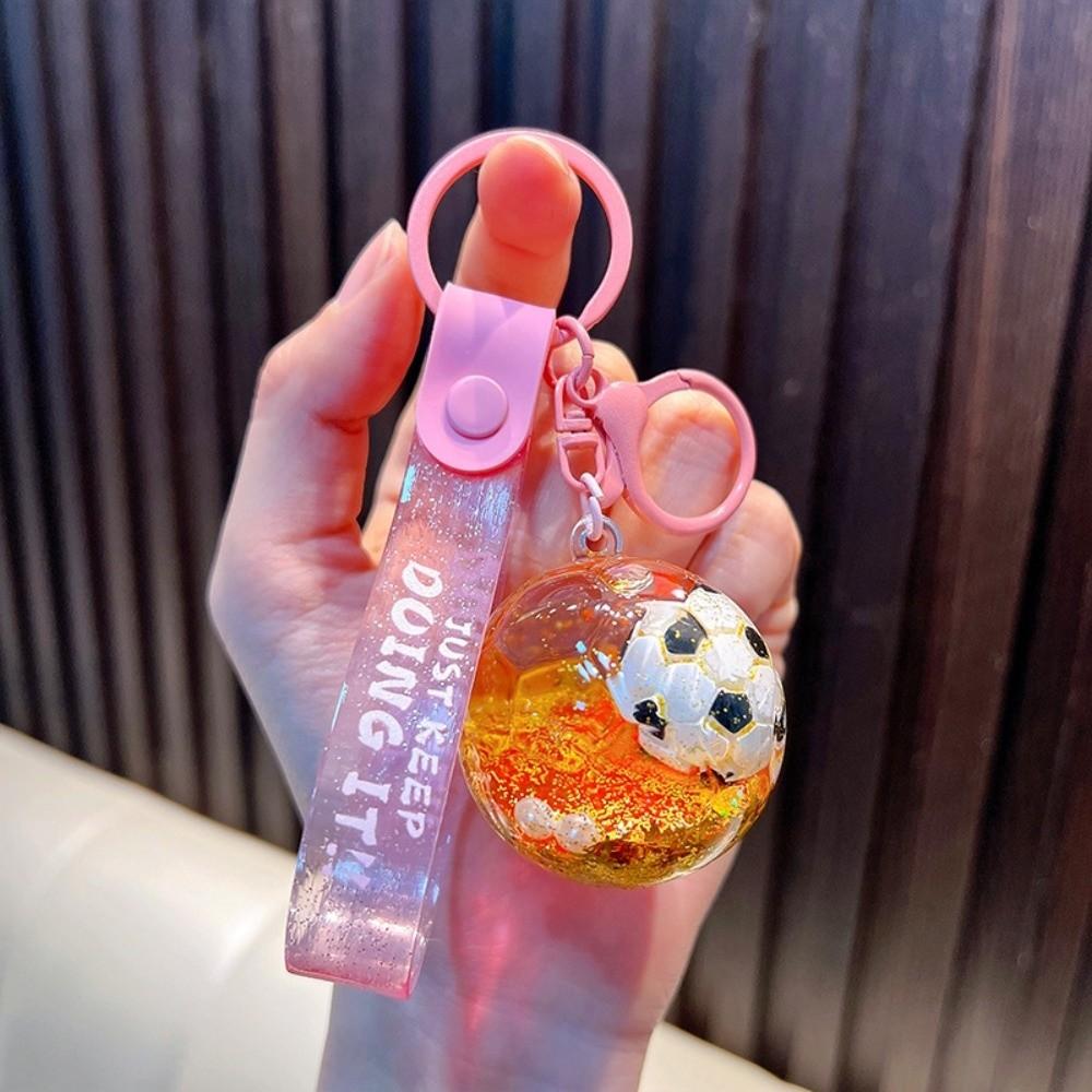 Pendant Football Quicksand Bottle Candy Color Quicksand Bottle Small Ornament  Car Key розовый