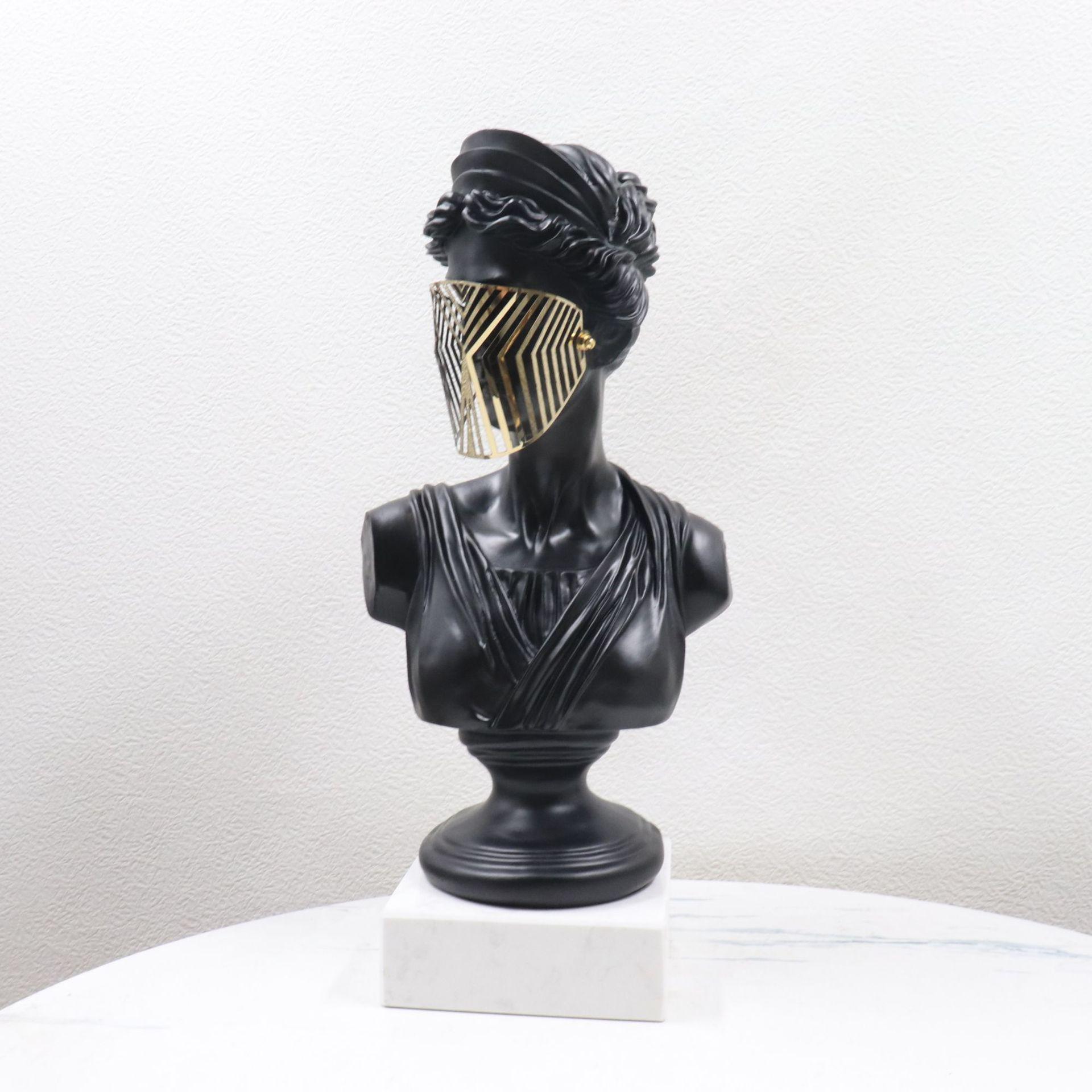 

European-Style Masked Figure Sculpture for Home or Office Decor