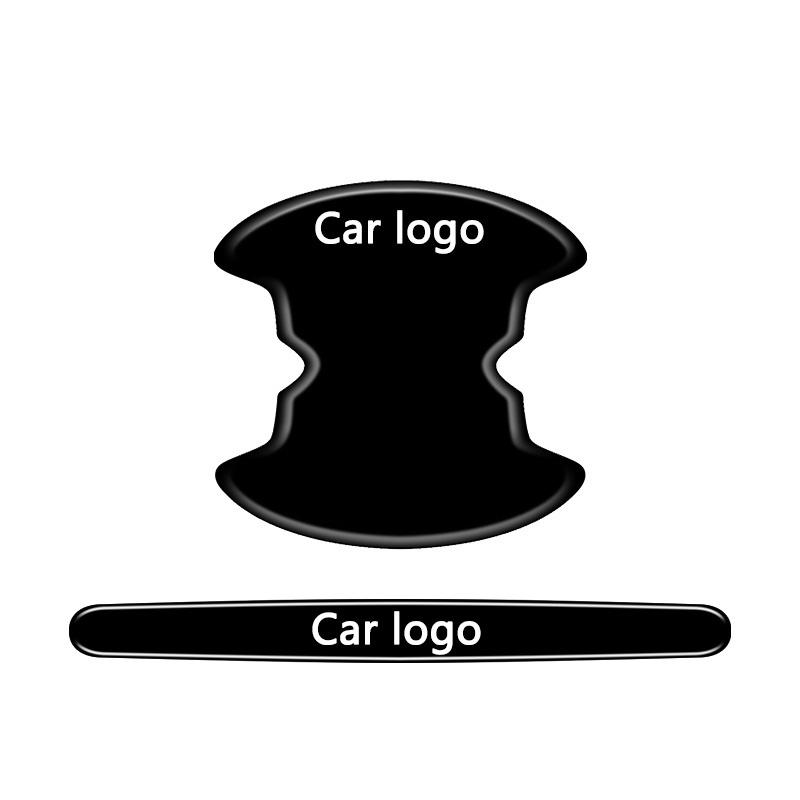 8pcs Car Door Handle Bowl Sticker Anti-collision Protection Strips Decals for Mitsubishi ASX Chaveiro Lancer Outlander Pajero EX