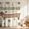 Cartoon Sausage Dog Printed Waterproof Shower Curtain Multi Size Partition Privacy Hanging Curtain Fashion Bathroom Decoration