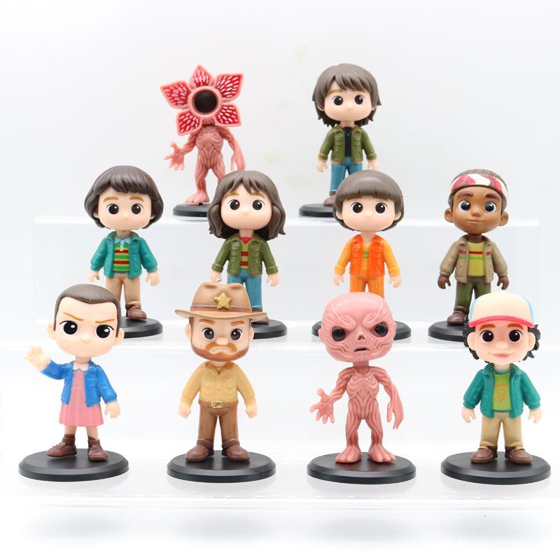 

10pcs/Set Anime Strangers Things Figure Eleven Dustin Barb Steve Demogorgon Figurine Collectible Model Doll Fans Gift разноцветный