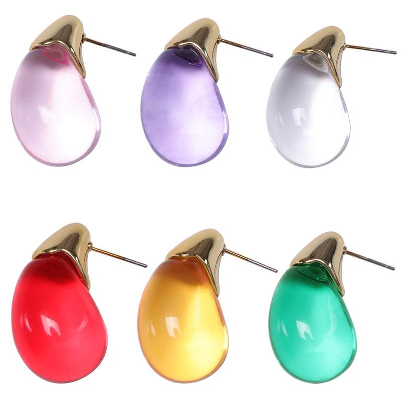  Korean Resin Water Drop Earrings For Women Vintage Teardrop Dangle Earrings Fashion Temperament Jewelry Party Accessories Gifts