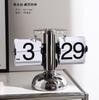 Retro Luxury Flip Desk Clock Mechanical Table Timepiece Creative Digital Display for Living Room Decorative Mantel Clock