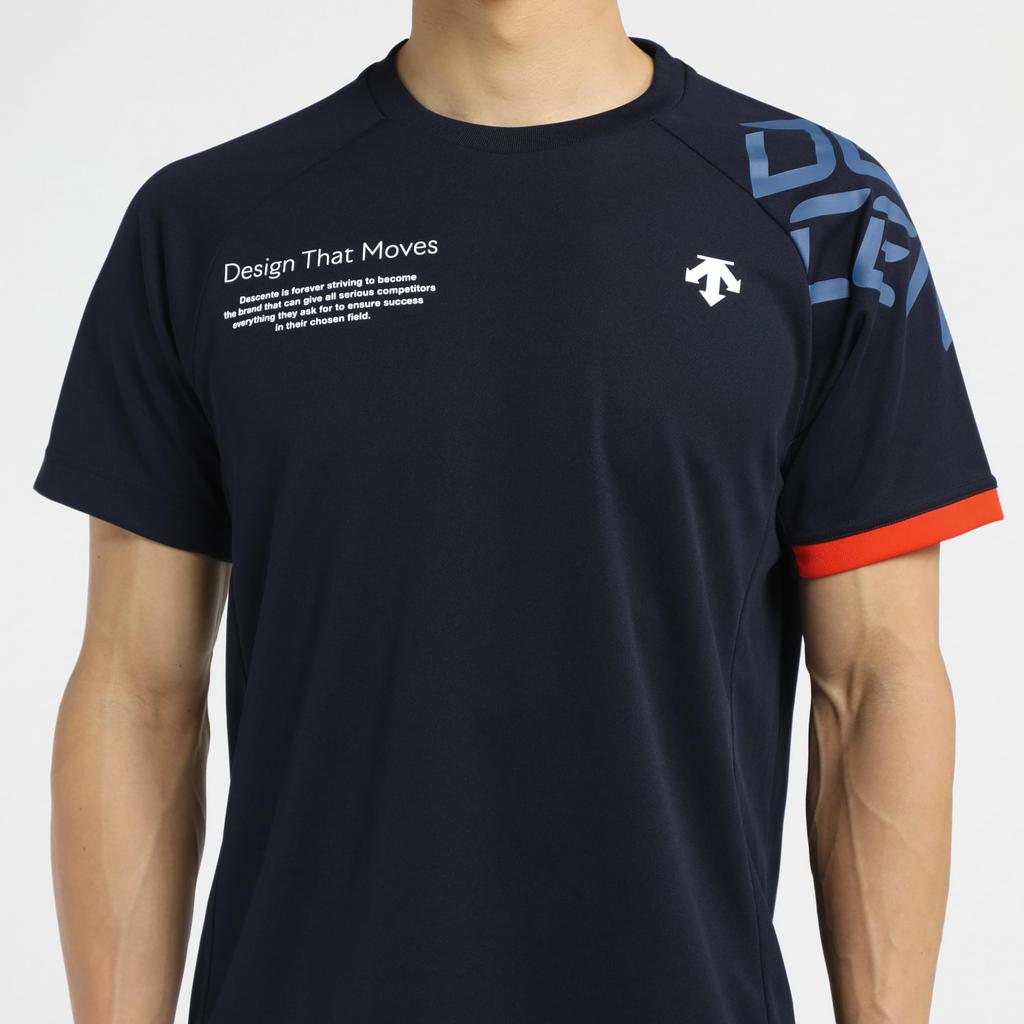 DESCENTE Volleyball Short Sleeve Easy to Move Raglan for Men and Club NV00 Shirt, Moisture-Wicking, Quick-Drying, Breathable, in, Sleeves, Women,