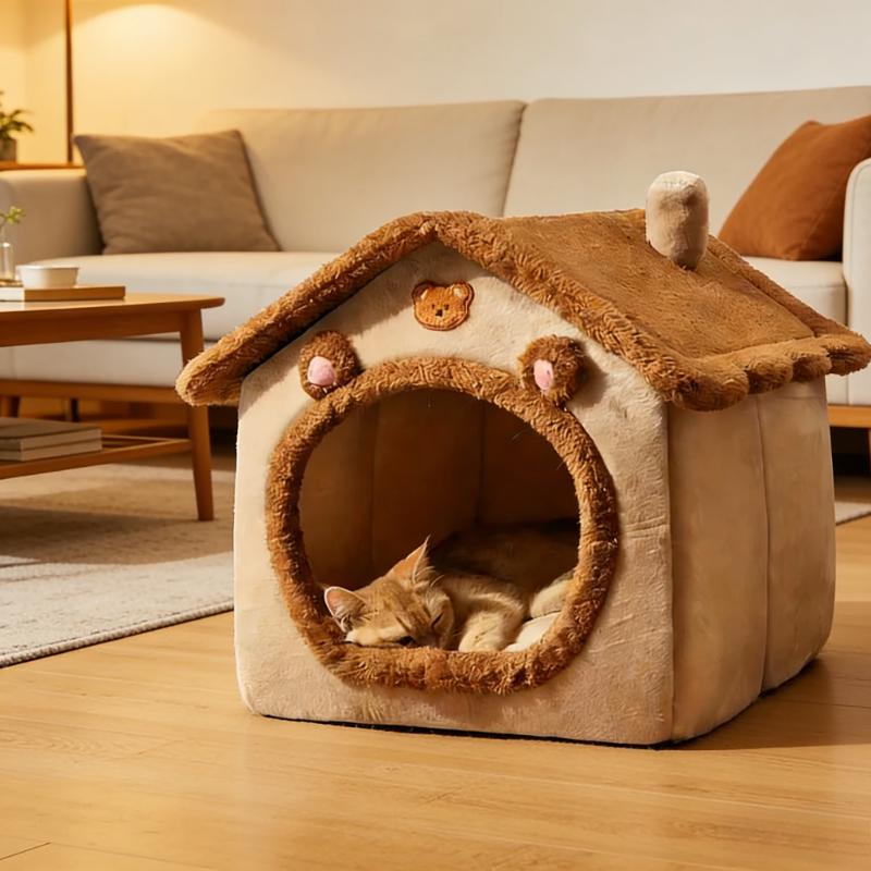 Cozy Cave Pet Sofa Bed - Foldable & Washable Cat House / Puppy Bed for Small To Medium Pets, Removable Cover for Easy Cleaning