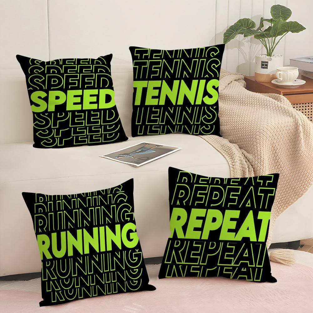 Funny Word Sports Cushion Cover Short plush Doublesided Print Square Throw Pillow Covers Sofa Home Cushion Decor