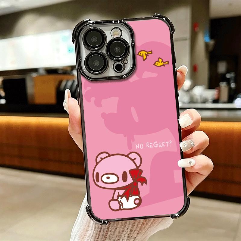 G-Gloomy Bear Soft Phone Case For iPhone 15 16 17 Air 14 Pro Max 16E Plus 13 12 Mini Plating Anti-Fall Fundas