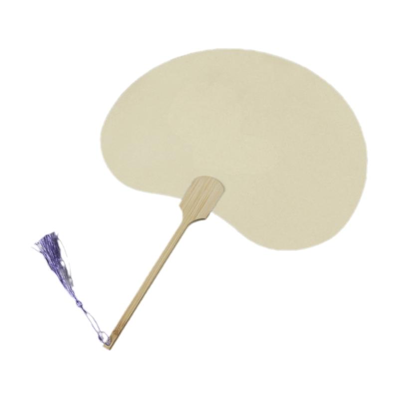 Blank Rice Paper Fan Round Fan Paper Hand Fan Wedding Fan Decorative Painting Fan Blank Fan Kids