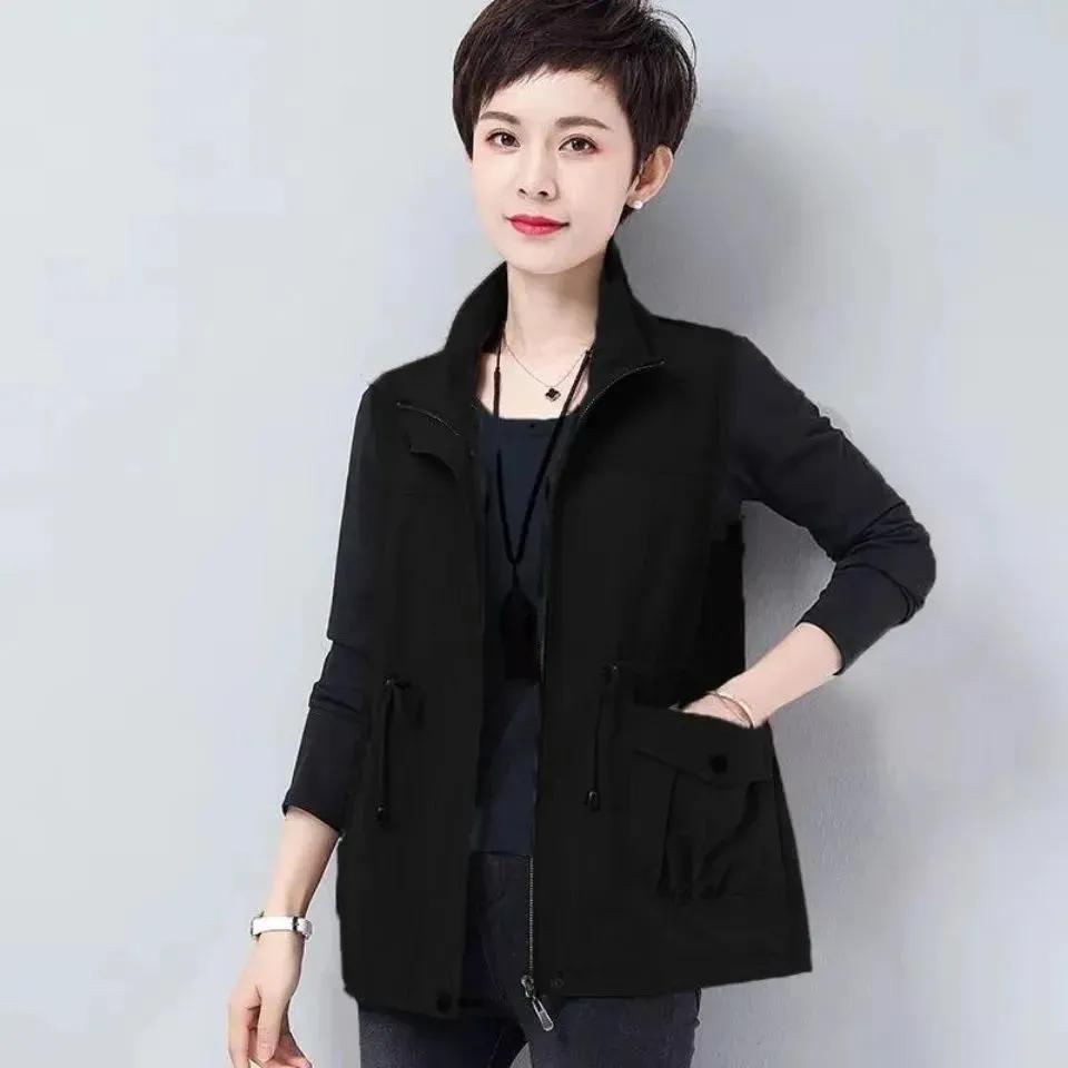 Short Waistcoat Jacket Women's Slim Spring Autumn Casual Outerwear Vest Ladies Loose Pure Cotton Sleeveless Coats