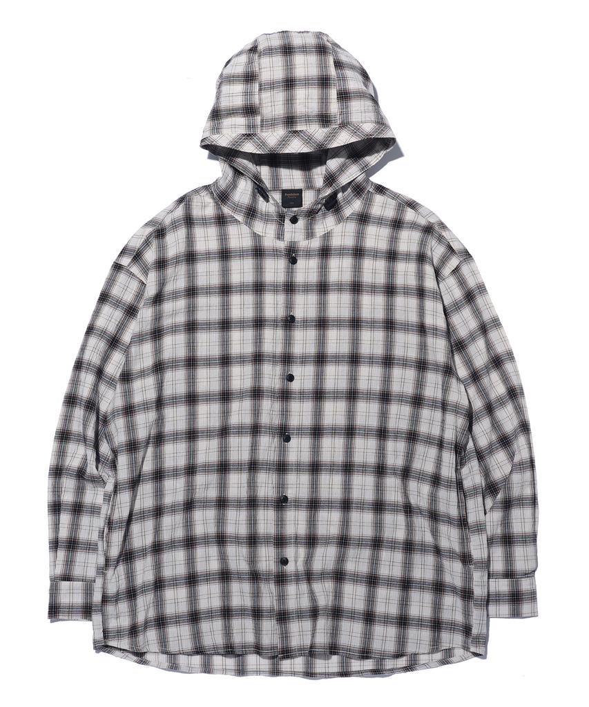 Pendulum Oversized Check Hoodie Shirt Lq2Yu329_Ivory