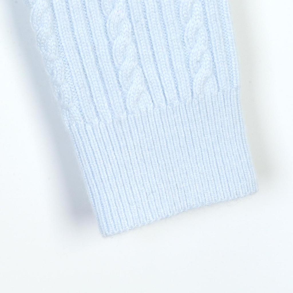 Spring/Autumn 2025 Women's Patchwork Cable Knit Cardigan with Peter Pan Collar